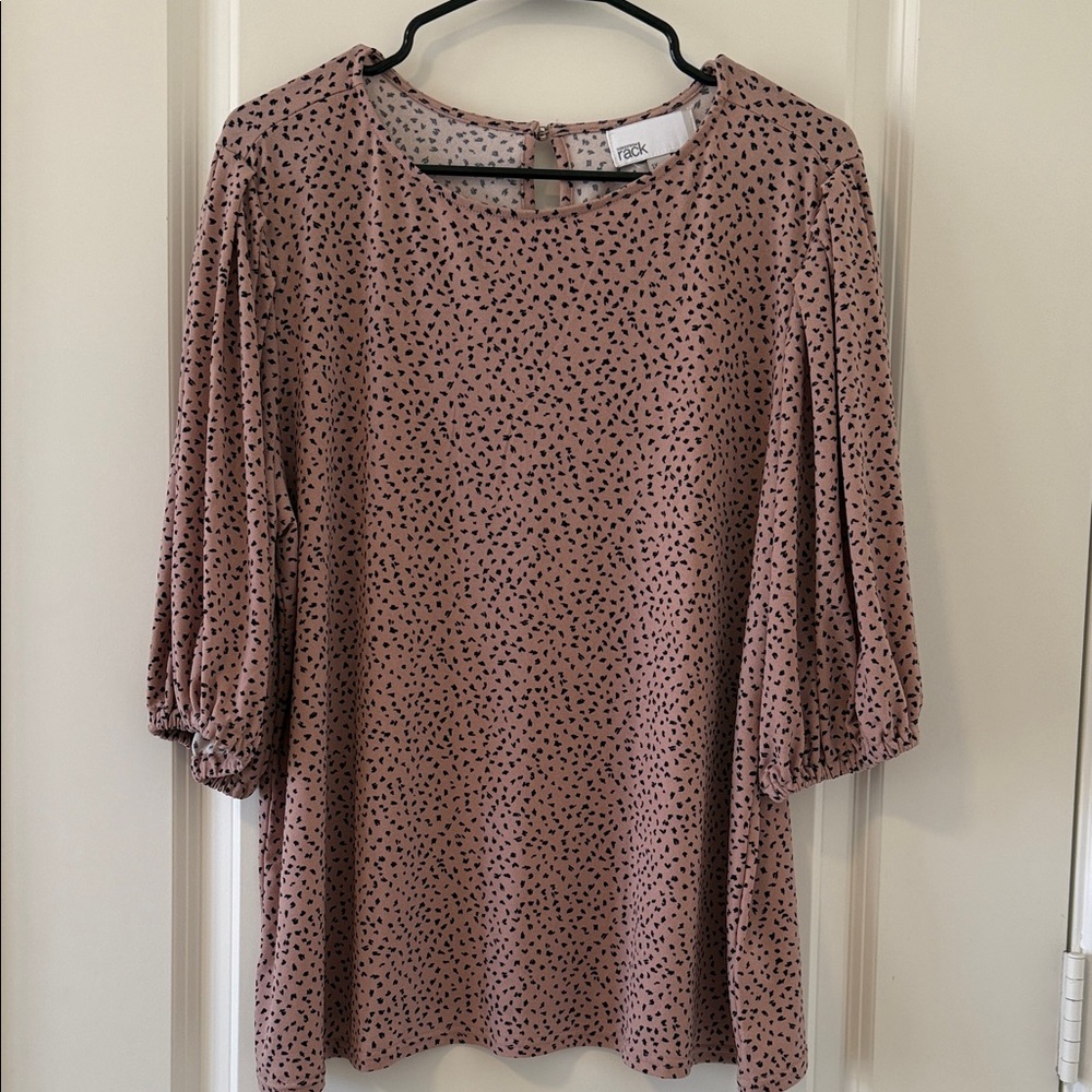 Bundle deal - 2 for $15 Chic Mauve Blouse with Black Dots